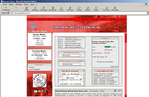 Troisième version d'Ajax en France - Page d'accueil, décembre 2002