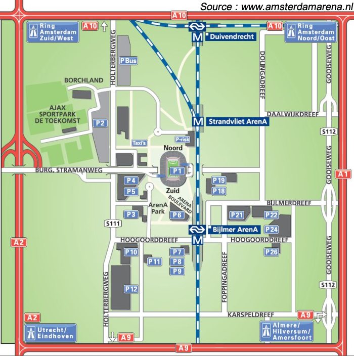 Plan des parkings de l'ArenA